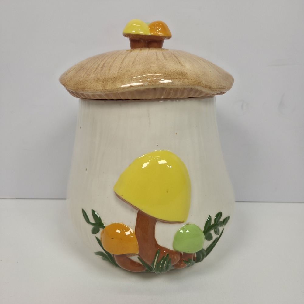 Vintage Arnel's Mushroom Ceramic Canister 8.5" Tall